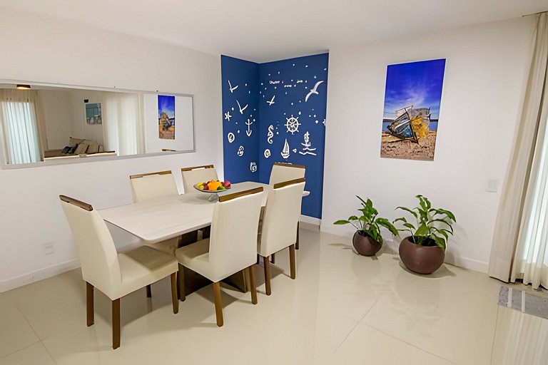 Cobertura Pé na Areia com 3 suítes c/ Piscina e churrasqueir