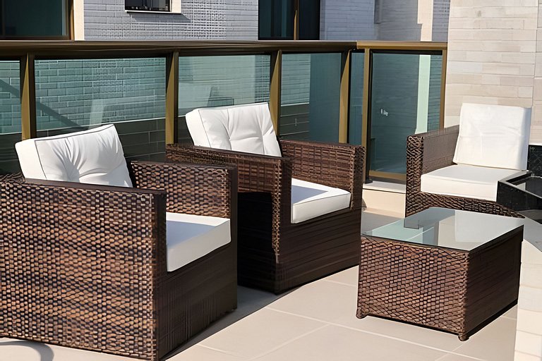 Cobertura Pé na Areia com 3 suítes c/ Piscina e churrasqueir