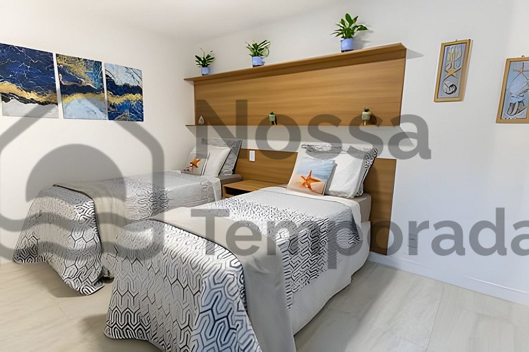 Cobertura Pé na Areia c/ Piscina e churrasqueira