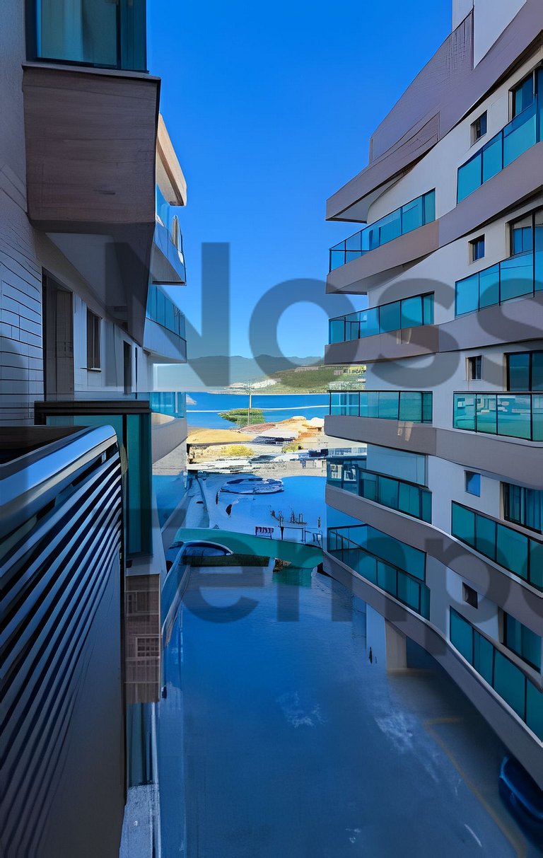 50 m da praia- Vista mar, piscina e churrasqueira