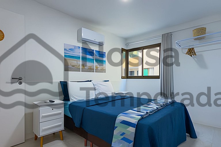 50 m da praia- Vista mar, piscina e churrasqueira