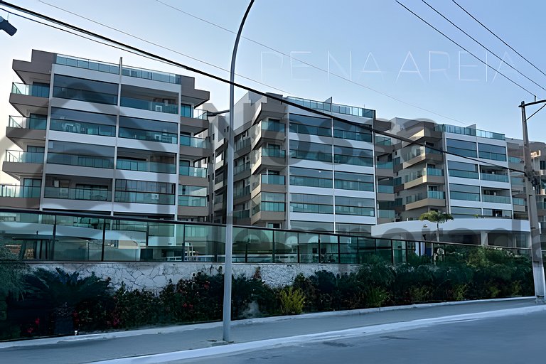 50 m da praia- Vista mar, piscina e churrasqueira