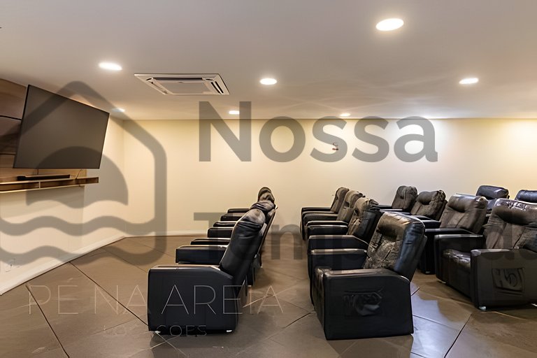 50 m da praia- Vista mar, piscina e churrasqueira