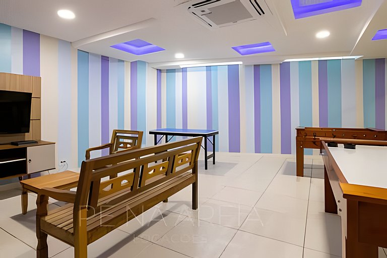 1 min da Praia | Piscina | Sauna | Cinema | Vista Mar