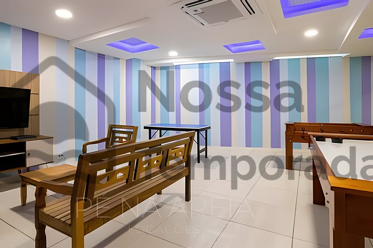 50 m da praia- Vista mar, piscina e churrasqueira