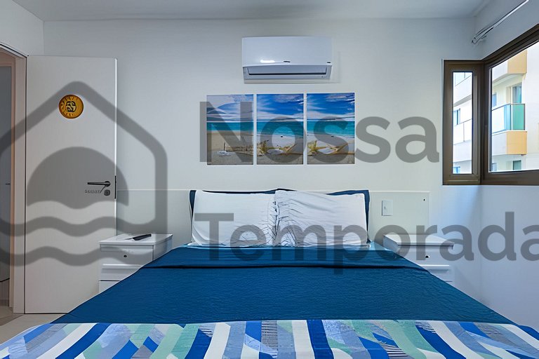 50 m da praia- Vista mar, piscina e churrasqueira