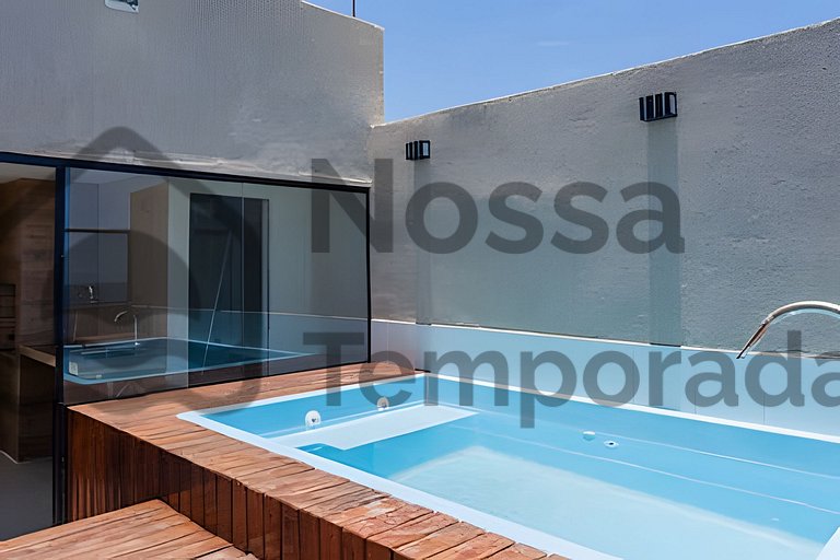 Cobertura com piscina c/ 2 quartos próximo a lagoa