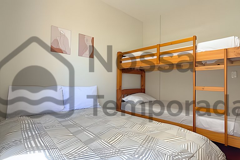 Ap 3 Quartos confortável a 300m da Praia do Forte