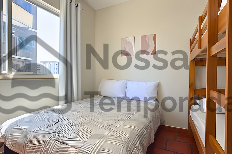 Ap 3 Quartos confortável a 300m da Praia do Forte