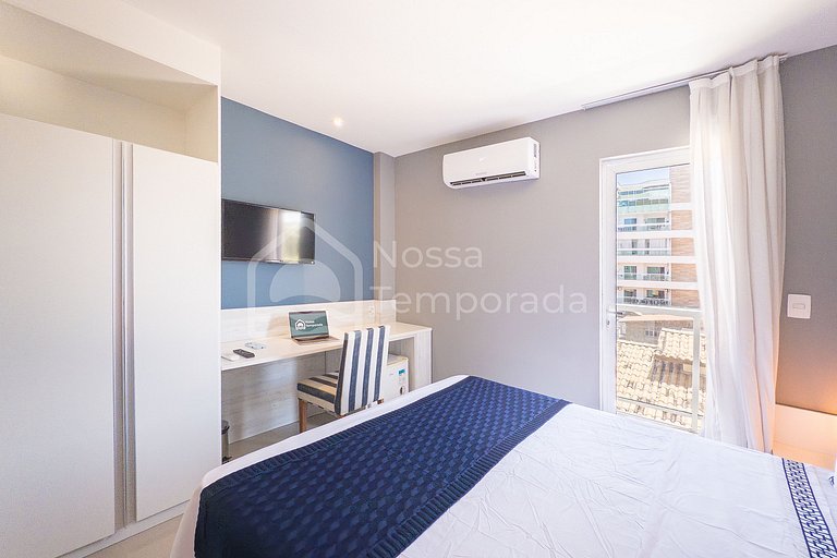 Flat moderno en Passagem con piscina, sauna, gimnasio y Netf