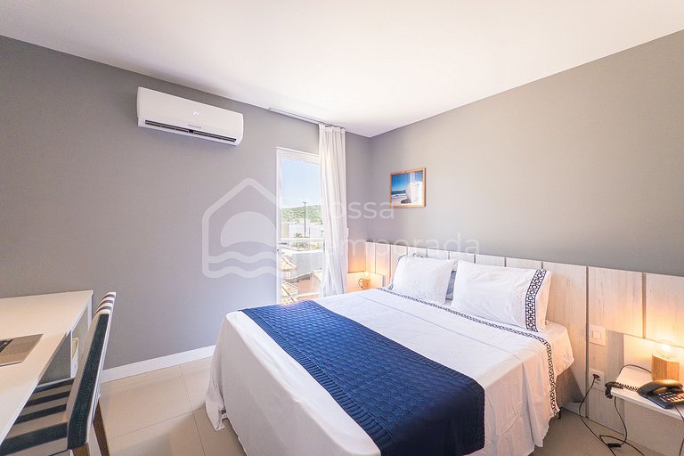 Flat moderno na Passagem com piscina, sauna, academia e Netf