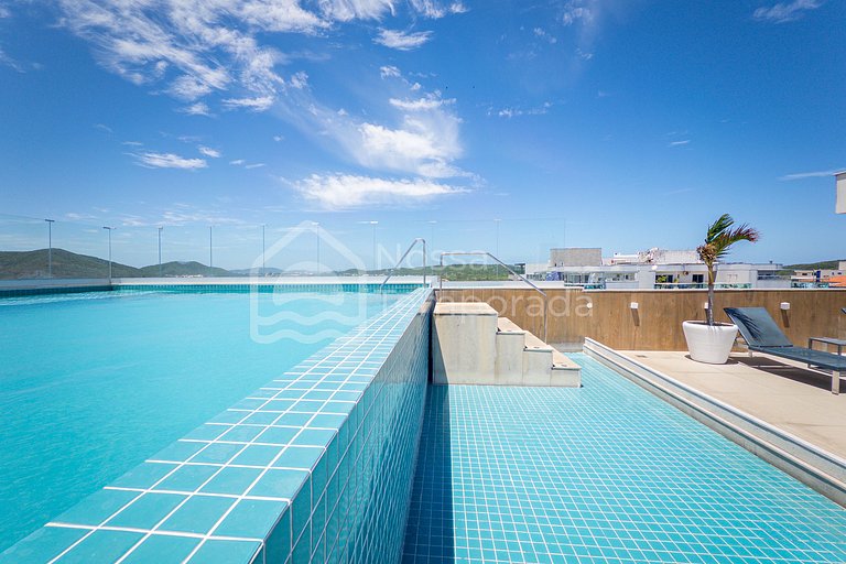 Flat moderno en Passagem con piscina, sauna, gimnasio y Netf