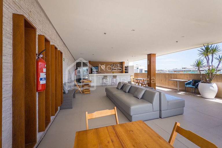 Flat moderno en Passagem con piscina, sauna, gimnasio y Netf