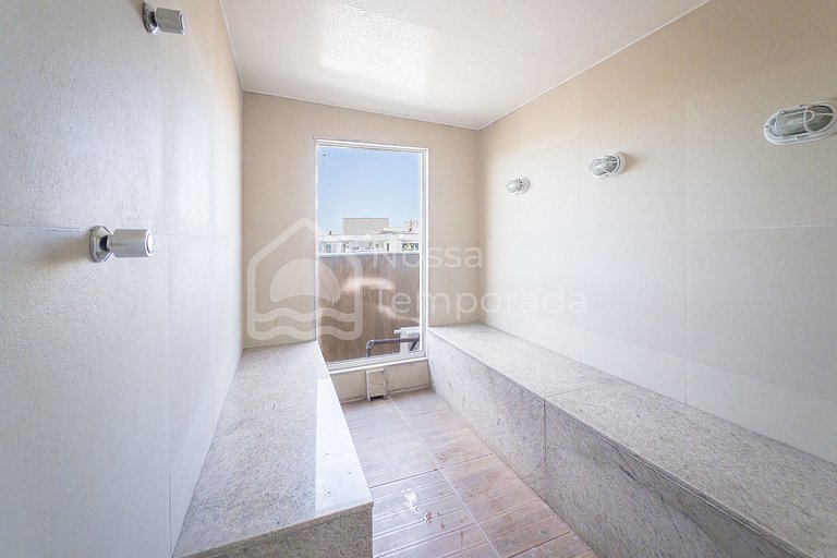 Flat moderno en Passagem con piscina, sauna, gimnasio y Netf