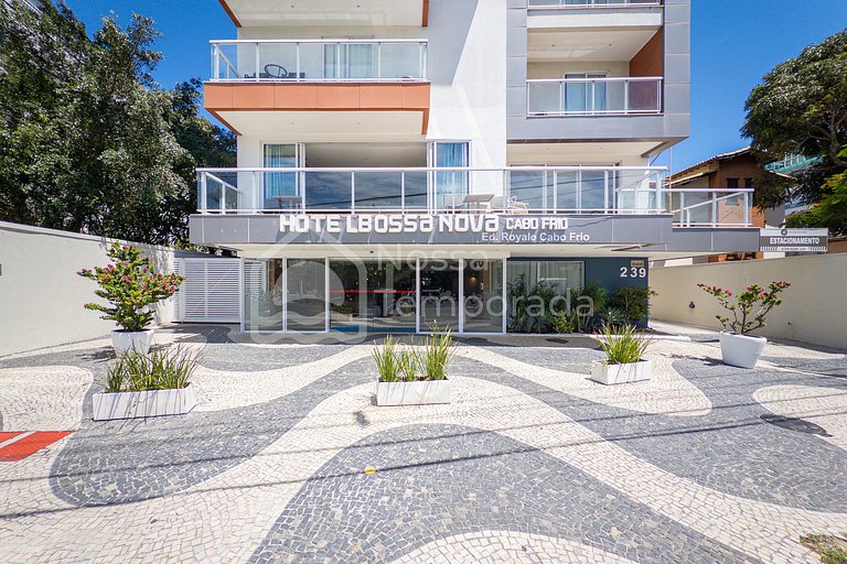 Flat moderno na Passagem com piscina, sauna, academia e Netf