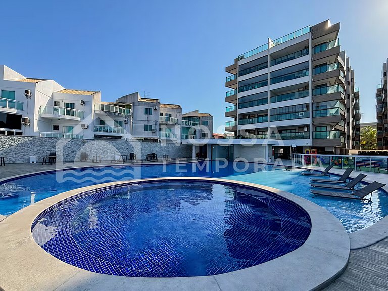 Beachfront Penthouse at Praia dos Anjos with Private Pool an